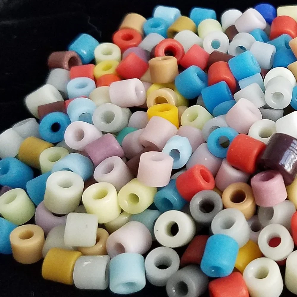 300+ Czech Glass BEADS vintage ASSORTED COLORS Mixed Pony 6 mm & Crow 9 mm
